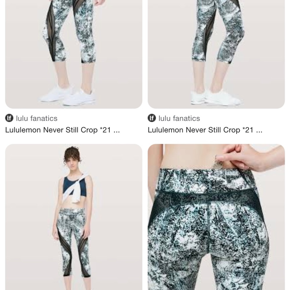 Lululemon Never Still Crops